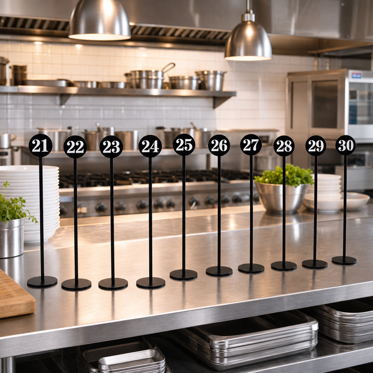 Product image #2 for American Metalcraft Black Laser Cut Stainless Steel Number Stand Set, Numbers 21-30, 2-Inch Dia. x 10-Inch H