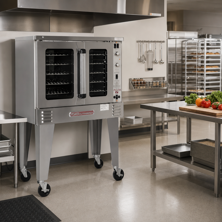 Product image #2 for Southbend Platinum Full-Size Single Deck Electric Convection Oven, Standard Depth, 11 kW, Standard Controls, Dependent Doors