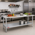 Thumbnail image #2 for Duke 144-Inch Stainless Steel Work Table with Galvanized Undershelf and Posts