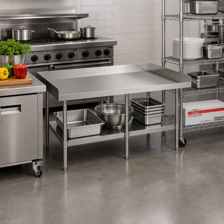 Product image #2 for Mixrite Stainless Steel Open Base Equipment Stand with Adjustable Undershelf, 30-1/4 Inch W x 36 Inch D x 25-3/4 Inch H