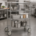 Thumbnail image #2 for Super Erecta Stainless Steel Cart-Washable Swivel Plate Caster, 6 Inch Polyurethane Wheel, 600 lb Capacity