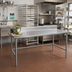 Thumbnail image #2 for Advance Tabco Stainless Steel Work Table with 5-Inch Backsplash, 84 x 36 Inches, 14-Gauge 304 Top
