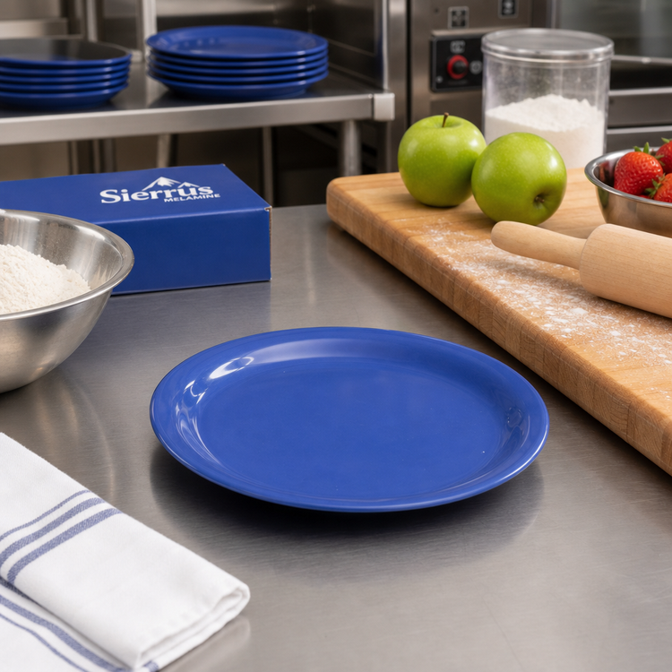 Product image #3 for Sierrus™ 6-1/2 Inch Round Narrow Rim Melamine Pie Plate, Ocean Blue
