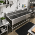 Thumbnail image #2 for John Boos Pro-Bowl 4-Compartment Stainless Steel Sink, 77-1/8 x 23-1/2 Inch, 14-Inch Deep Compartments