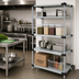 Thumbnail image #2 for Quantum 4-Shelf Solid Stainless Steel Stationary Shelving Starter Kit, 30 x 24 x 63 Inches