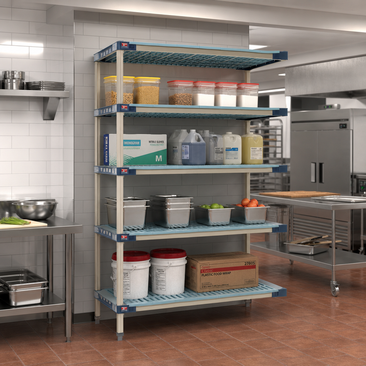 Product image #2 for MetroMax 4 5-Shelf Add-On Polymer Shelving Unit, 42"W x 24"D x 74"H