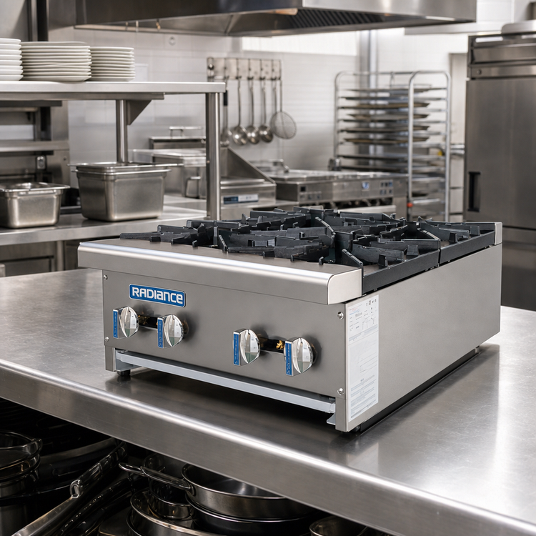 Product image #2 for Turbo Air Bake Tech Innovation 24-Inch Countertop Gas Hotplate, 4-Burner, 128,000 BTU