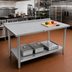 Thumbnail image #2 for John Boos Stallion 84-Inch x 36-Inch Stainless Steel Work Table with 1-1/2-Inch Rear Up-Turn and Undershelf