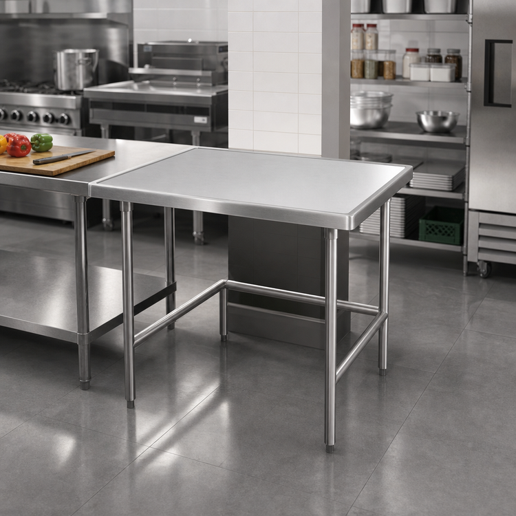 Product image #2 for Advance Tabco 30" x 30" Corner Stainless Steel Work Table with 14-Gauge 304 Top