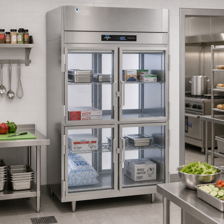 Product image #3 for Victory UltraSpec Pass-Thru Glass Half-Door Two-Section Freezer, 48.33 Cu. Ft., Stainless Steel