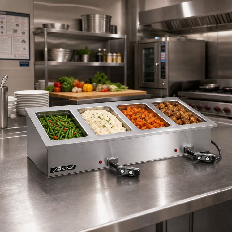 Product image #2 for Eagle Group 4-Well Drop-In Electric Dry Hot Food Well Unit, 208V