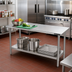 Thumbnail image #2 for Advance Tabco Special Value Series 60 x 18-Inch 18-Gauge 430 Stainless Steel Work Table with Adjustable Undershelf