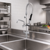 Thumbnail image #2 for EasyInstall Single-Hole Deck-Mount Pre-Rinse Faucet with 24-Inch Hose, 8-Inch Swing Spout, and 1.15 GPM Spray Valve