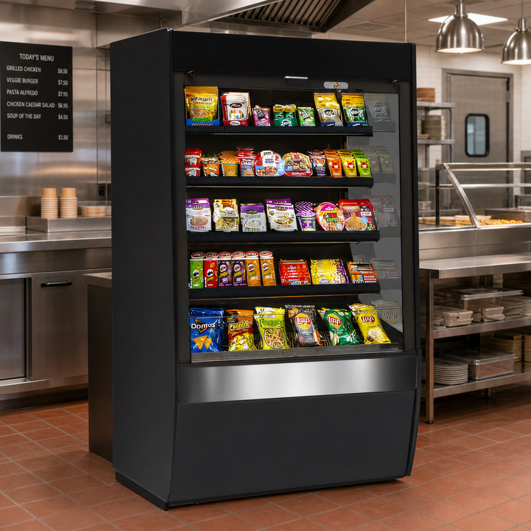 Product image #2 for Federal Industries Vision Series VHSS2478C High-Profile Curved End Self-Serve Heated Merchandiser, 24 x 33 x 78 Inches, 4 Heated Shelves, 208-240V