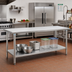 Thumbnail image #2 for Eagle Group Budget Series 84-Inch x 30-Inch 430 Stainless Steel Work Table with Adjustable Undershelf
