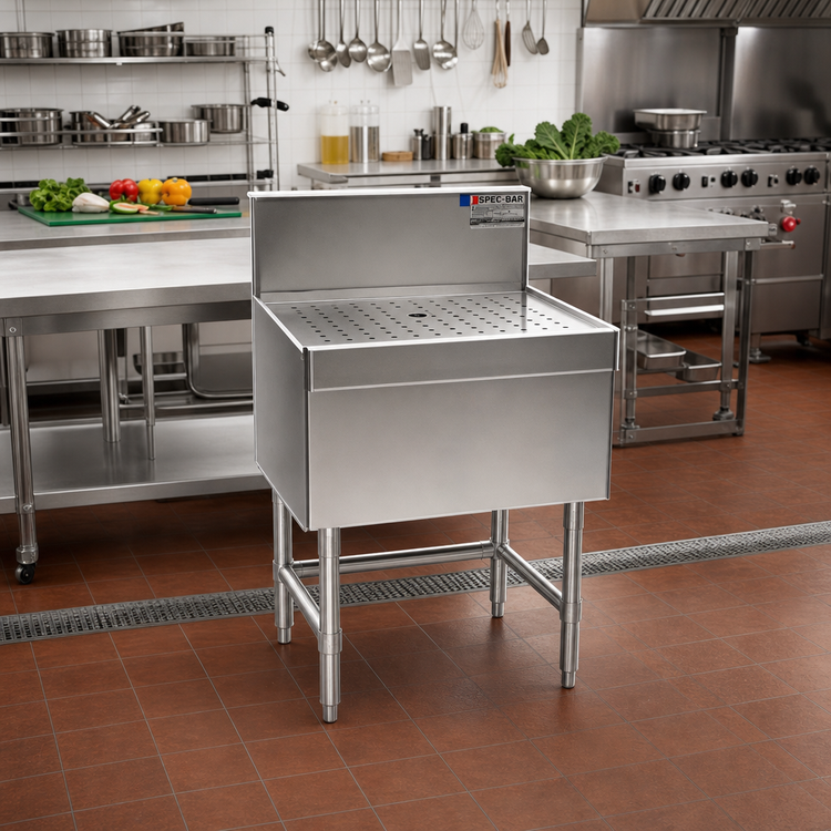 Product image #2 for Spec-Bar Stainless Steel Sink Workboard with Perforated Insert and Drain, 12 x 24 Inches