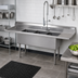 Thumbnail image #2 for Advance Tabco 3-Compartment Fabricated Stainless Steel Sink with Left and Right Drainboards, 16 x 20 x 14-Inch Bowls