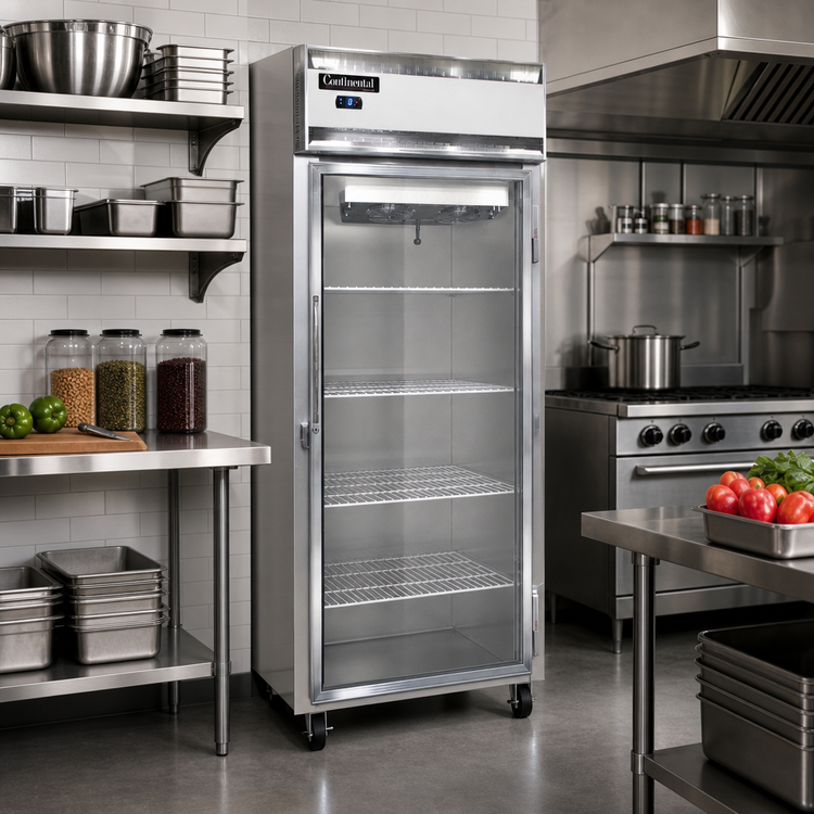 Product image #2 for Continental Refrigerator 1FXSNSSGD One-Section Extra-Wide Display Reach-in Freezer with Shallow Depth