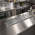 Thumbnail image #2 for 46-Inch Surface Mount Stainless Steel Drip Tray Trough with Integral Glass Rinser