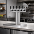 Thumbnail image #2 for Perlick Winged Tee Countertop Glycol-Cooled 5-Faucet Draft Tower, Polished Chrome