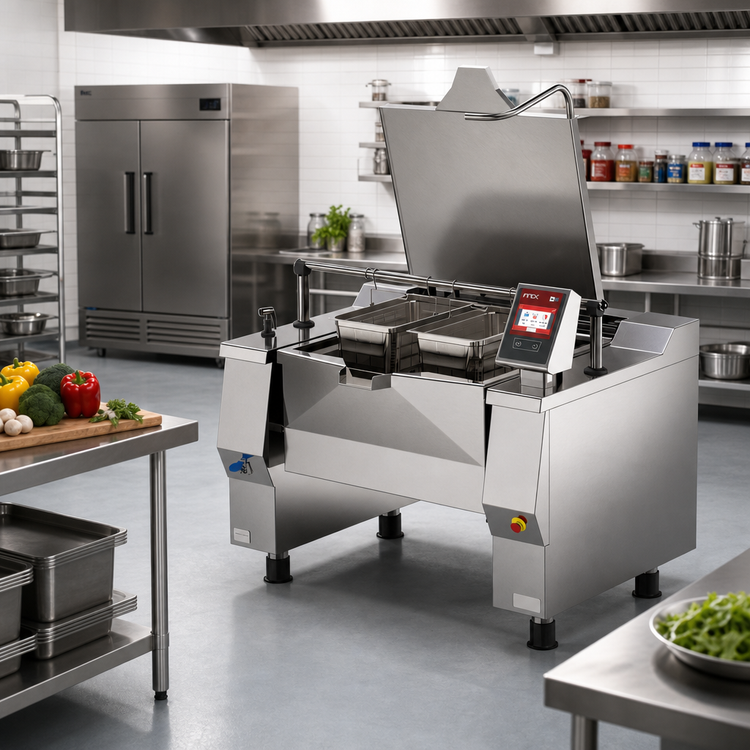 Product image #2 for Betterpan UDBRE058CV1 Electric Tilting Skillet Braising Pan, 48 Gallon, with 7-Inch Touch Screen Controls