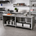 Thumbnail image #2 for Advance Tabco Special Value Economy Open Base Work Table, 84W x 30D, 16 Gauge 304 Stainless Steel Top