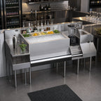 Thumbnail image #3 for Krowne Royal Series KR24-W72C-10 72-Inch Underbar Cocktail Station with Center Ice Bin, Blender Station, Drainboard & 10-Circuit Cold Plate