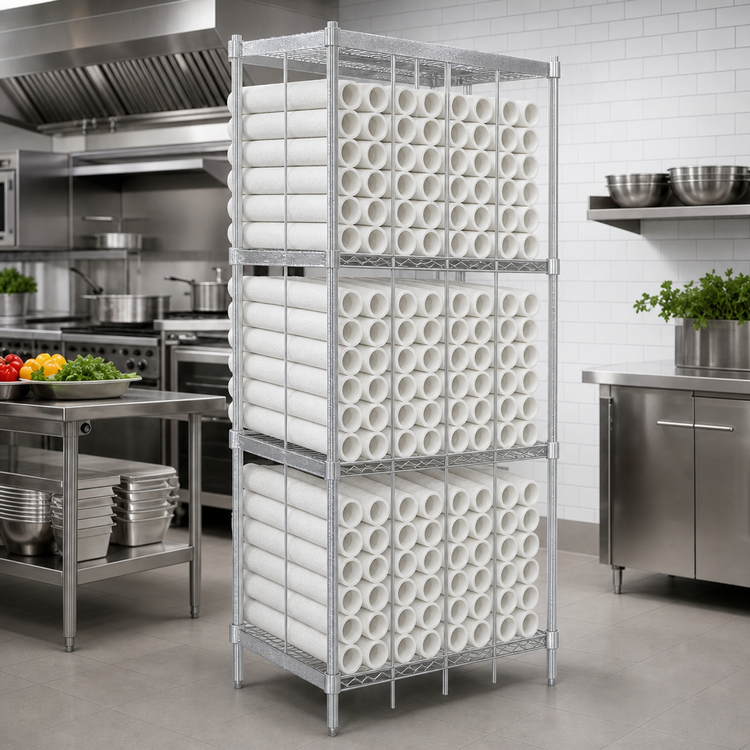 Product image #2 for Eagle Group TSC3036Z Cup Tower Wire Shelving Unit, 36"W x 30"D x 74"H, 4 Wire Shelves, EAGLEbrite Zinc Finish