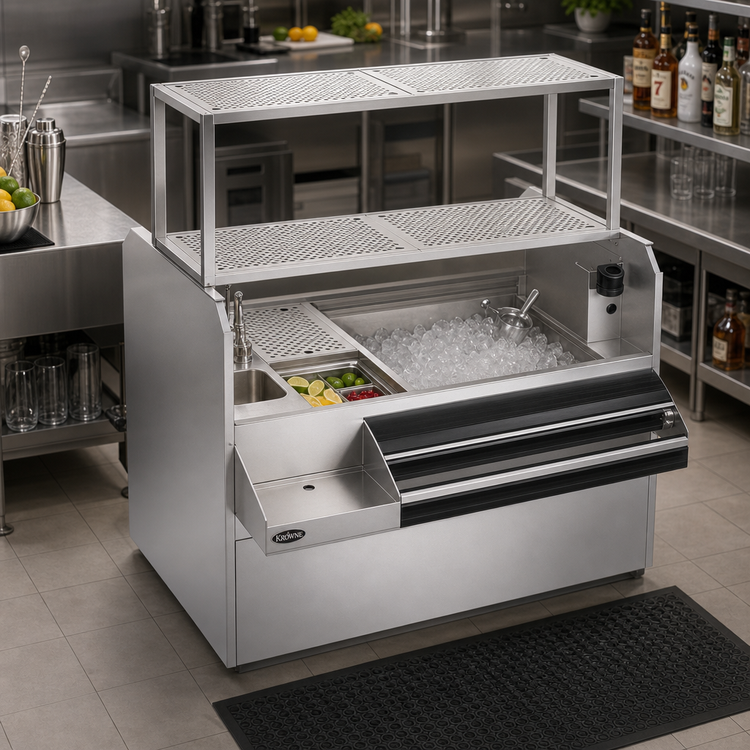 Product image #3 for Krowne Royal Series 54-Inch Pass-Thru Underbar Ice Bin/Cocktail Station with Right-Side Ice Bin and 10-Circuit Cold Plate