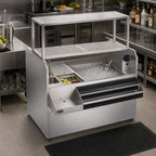 Thumbnail image #3 for Krowne Royal Series KRPT-54BRP-10 54-Inch Pass-Thru Underbar Ice Bin/Cocktail Station, Right Ice Bin, 10-Circuit Cold Plate, Dual Sinks