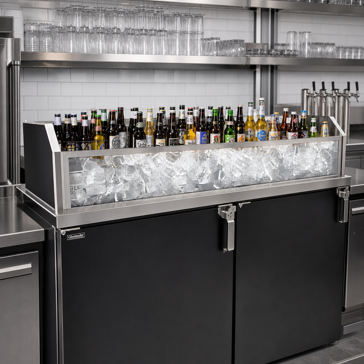 Product image #2 for Glastender GDU-18X108 Back Bar Bottled Beverage Glass Ice Display Unit, 108-Inch Wide x 18-Inch Deep