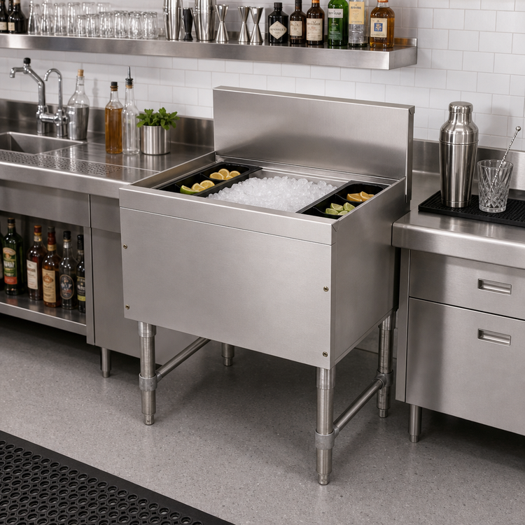 Product image #2 for Advance Tabco Prestige Supreme 30-Inch Stainless Steel Bar Ice Chest with 10-Circuit Cold Plate