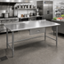 Thumbnail image #2 for Eagle Group Budget Series 72-Inch x 36-Inch Stainless Steel Work Table with 1-1/2-Inch Rear Up-Turn