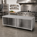 Thumbnail image #2 for John Boos 96-Inch x 30-Inch Stainless Steel Work Table with Open Front Cabinet Base and Flat Top