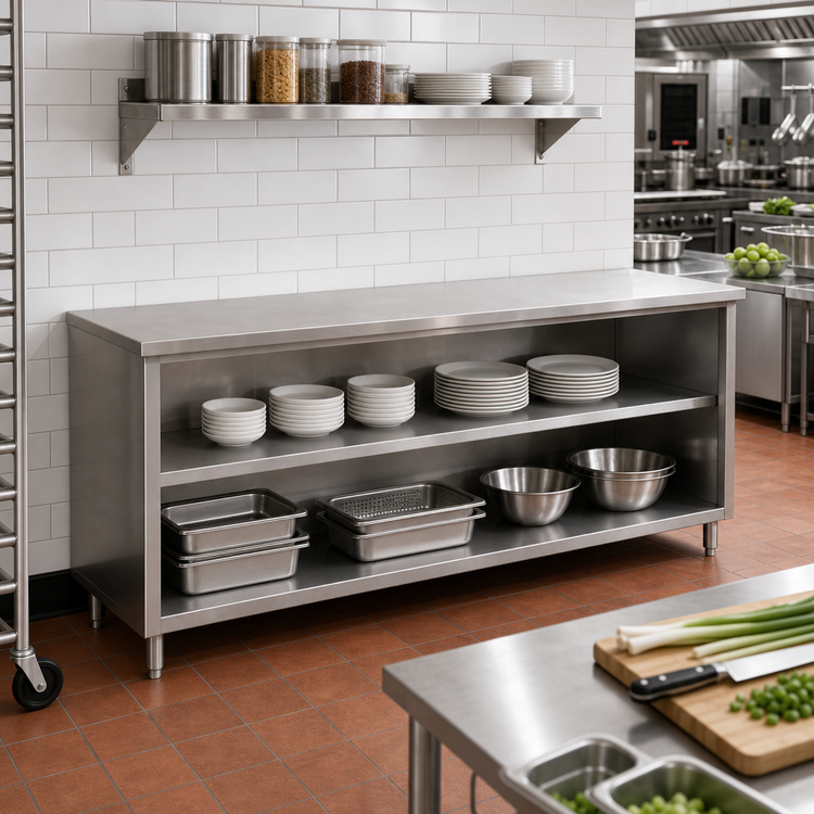 Product image #2 for Eagle Spec-Master Open Front Plate Cabinet, 96 x 15 Inches, Stainless Steel