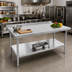 Thumbnail image #2 for John Boos Stallion 84-Inch x 24-Inch Economy Stainless Steel Work Table with Rear Riser and Adjustable Undershelf