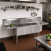 Thumbnail image #2 for John Boos E-Series 3-Compartment Stainless Steel Sink with Dual Drainboards, 102-Inch Wide