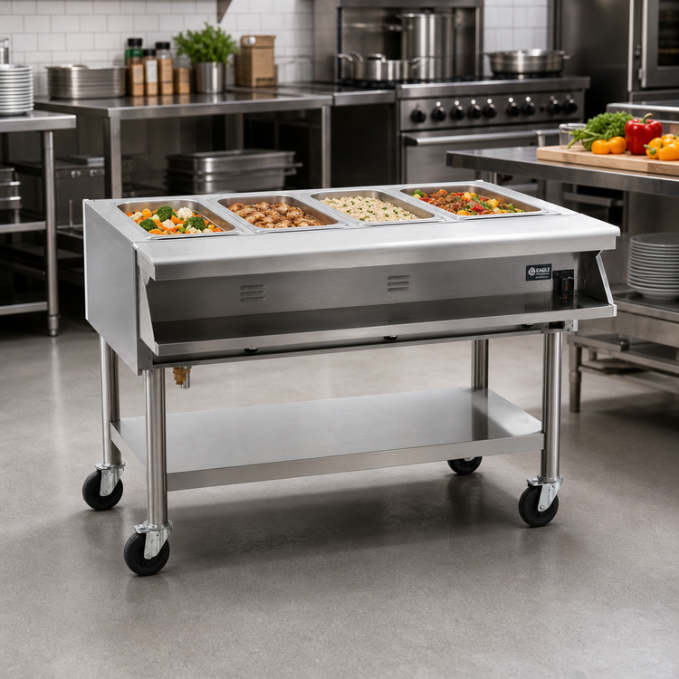 Product image #2 for Eagle Group SPHT5-208 Portable 5-Well Electric Hot Food Table with Open Base