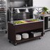 Thumbnail image #2 for Vollrath 2-Series Affordable Portable 60-Inch 4-Pan Non-Refrigerated Cold Food Station with Buffet Breath Guard and Open Storage Base, Cherry Woodgrain