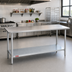 Thumbnail image #2 for Duke Stainless Steel Work Table with Galvanized Undershelf, 84 x 30 Inches