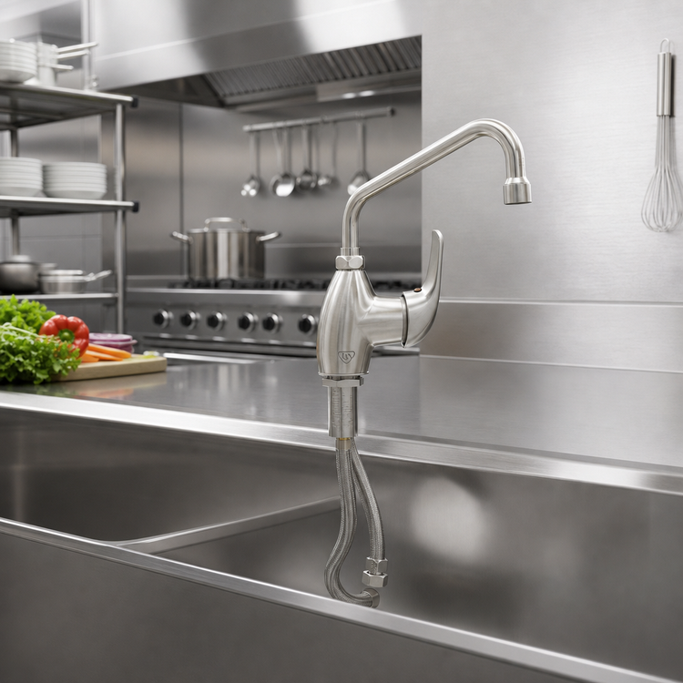 Product image #2 for EverSteel Stainless Steel Single-Hole Deck Mount Single Lever Manual Faucet with 8-Inch Swing Nozzle