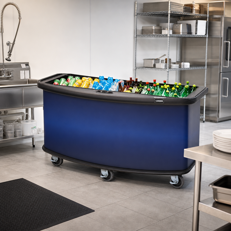 Product image #2 for Cambro 75-Inch Open-Well Vending Cart Base Unit with Blue Wrap