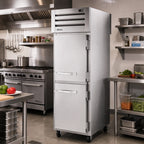Thumbnail image #2 for True Mfg. - General Foodservice SPEC SERIES STA1RPT-2HS-1S-HC One-Section Pass-Thru Reach-In Refrigerator, 2 Half Front Doors, Rear Door