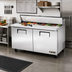 Thumbnail image #2 for True 60-Inch Two-Section Refrigerated Sandwich/Salad Prep Table with Solid Doors and 16-Pan Top