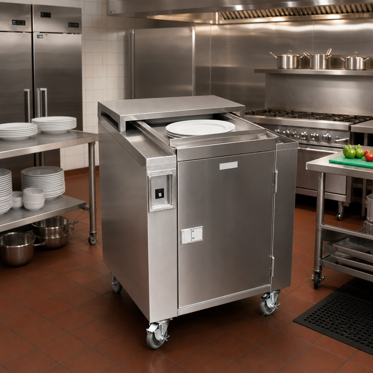 Product image #2 for Heated Insulated Rotary Dish Storage Cart, 160-Plate Capacity