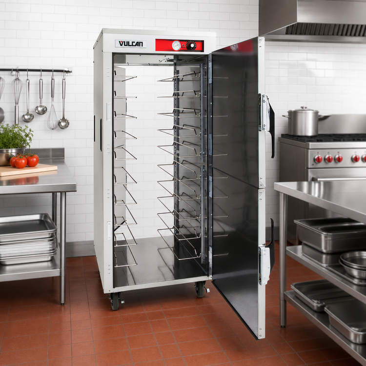 Product image #3 for Vulcan VPT18 Heated Pass-Thru Mobile Holding and Transport Cabinet, 18 Full-Size Sheet Pan / 36 Full-Size Hotel Pan Capacity