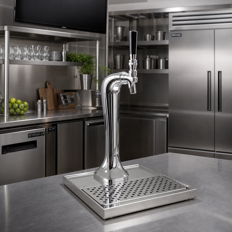 Product image #2 for Glastender Cobra 1-Faucet Countertop Draft Dispensing Tower, Air-Cooled, Mirror Finish