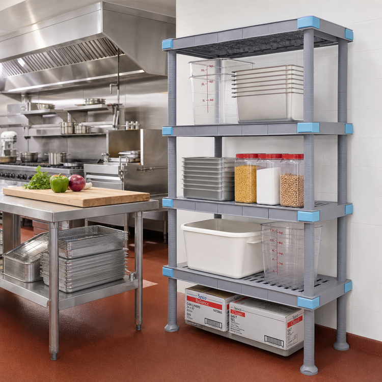 Product image #2 for Quantum Millenia 30-Inch Wide x 24-Inch Deep x 86-Inch High Stationary Starter Polymer Shelving Unit