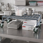 Thumbnail image #2 for Quantum M18246DGY Mobile Wire Dunnage Platform Rack, Single Shelf, 24 x 18 x 12 Inches, Gray Epoxy Finish