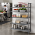 Thumbnail image #2 for Cambro Camshelving Basics Plus 21 x 30 x 72 Inch 5-Tier Add-On Polymer Shelving Unit, Brushed Graphite
